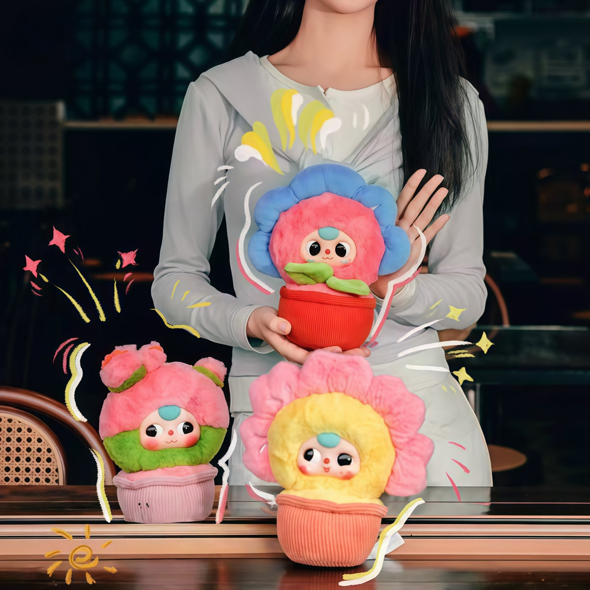 baby three一鉢の小花