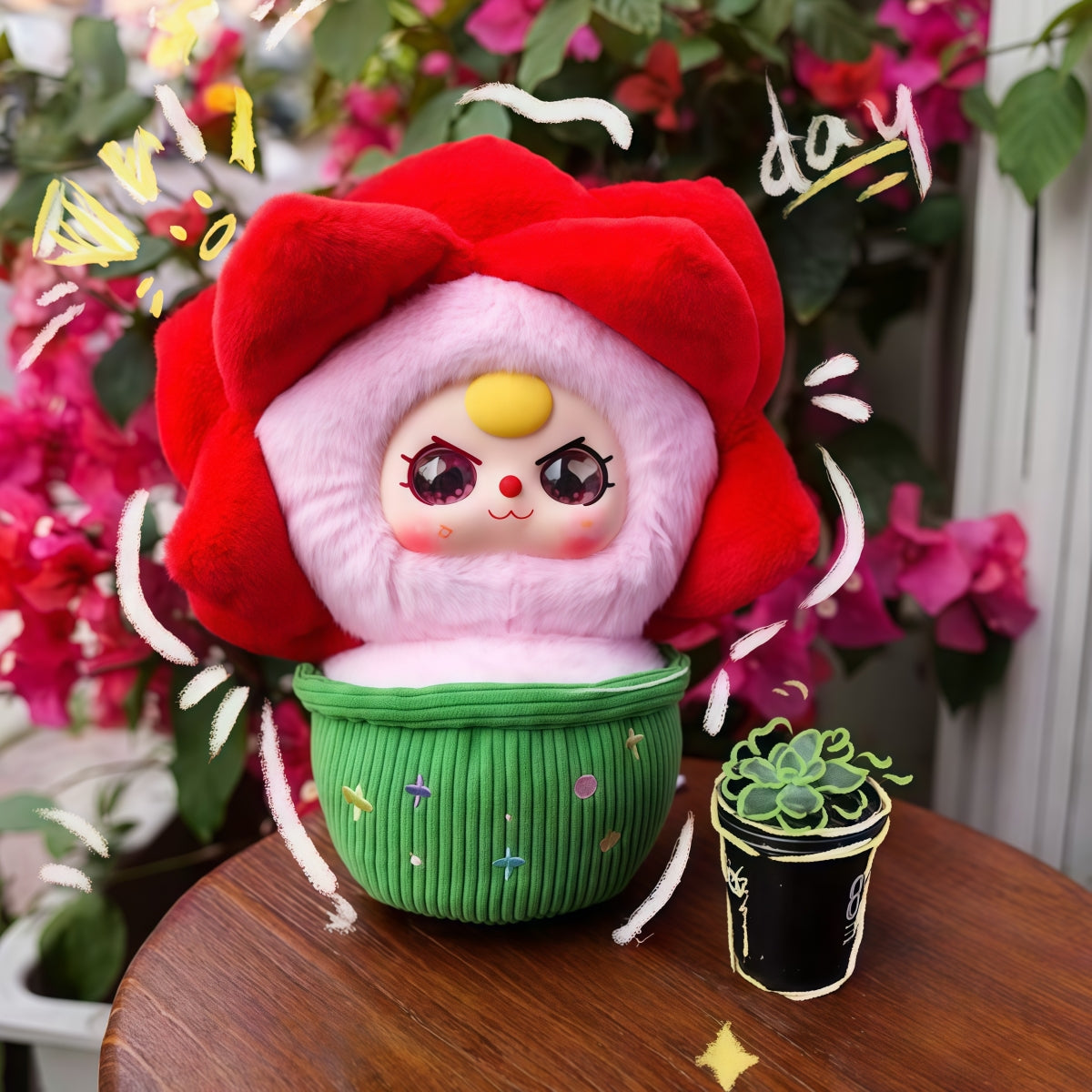 baby three一鉢の小花